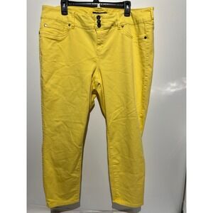 Torrid Denim Womens Size 22 Yellow Skinny Ankle Jeans 3 Button Fly Stretch